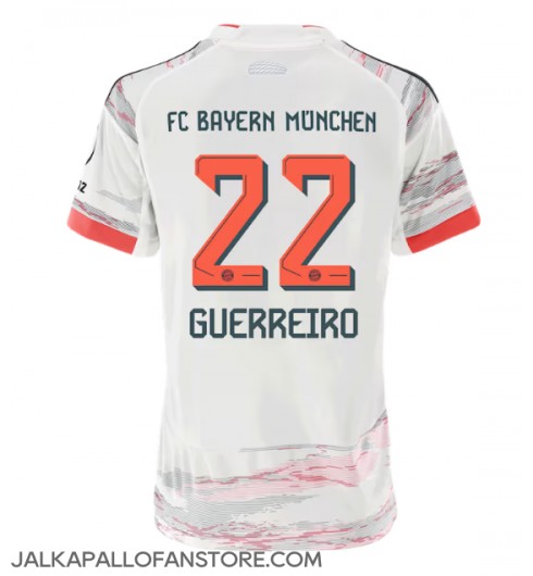Bayern Munich Raphael Guerreiro #22 Vieraspaita Naisten 2025-26 Lyhythihainen Bayern Munich Raphael Guerreiro #22 Vieraspaita Naisten 2025-26 Lyhythihainen